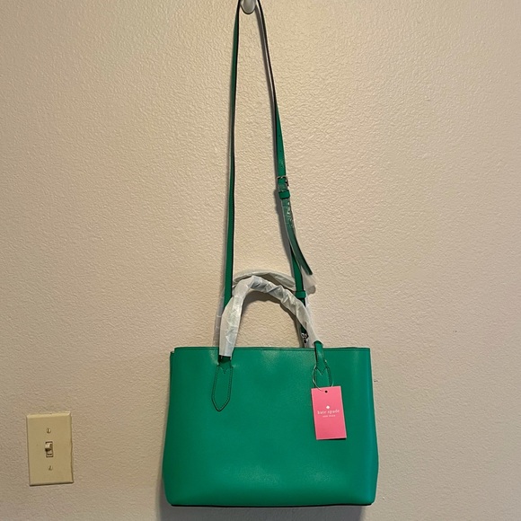 ❌SOLD❌ NWTs Kate Spade Leather Harper Satchel Fall Crossbody Bag Purse Snow Pea - Picture 6 of 15